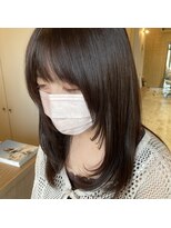 シー 岡崎(,SHE)&nbsp;前髪/ウルフ/マチルダボブ/ピンクベージュ/インナーグレージュ