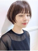 大人かわいい小顔ひし形マッシュショートボブ黒髪渋谷原宿神宮前