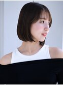 ミニボブフェイスレイヤーぱっつん前髪シンプルストレートデジパ