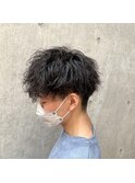 ツイスパマッシュ前下がり縦落ちナチュラル