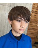メンズカットベージュカラーマッシュショート