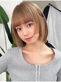 【over hair】切りっぱなしボブ×姫カット×ケアブリーチ