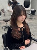 韓国レイヤーカット/顔周り/マロンベージュ/古荘竜生