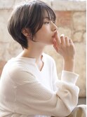 大人可愛い20代30代40代黒髪前下がりショートボブ丸みショート◎