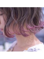 ホワイト 梅田(white) イチオシ★裾ピンクバイオレット×ミニボブ