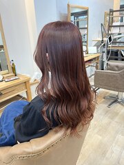 プレミアム髪質改善トリートメントとレッド系ヘアカラー