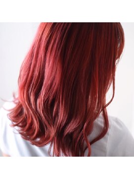 ニコリヘアワークス(nicori hair works) ロング×オレンジレッド3