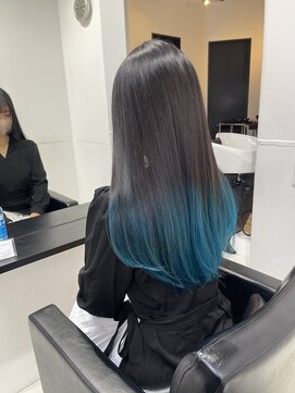 アライブ ハラジュク(ALIVE harajuku) ターコイズブルーグラデーションryota