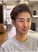 大人ツーブロックカット＋ニュアンスパーマ＋生コラーゲンTR