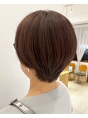 大人ショートボブ×ミルクチョコカラー
