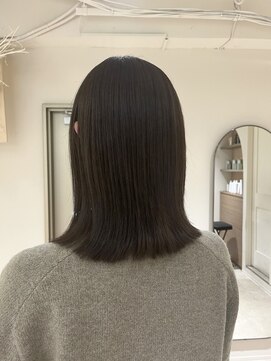 クーナバイトマト 横浜(Cuna by TOMTO) 【KANO】オリーブグレージュ  くすみカラー ミディアムヘア