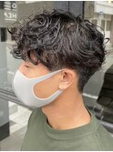波巻きスパイラルパーマメンズマッシュパーマツイストパーマ