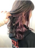 インナーカラー ベイビーピンク チェリーレッドイヤリングカラー