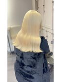 11860髪質改善ホワイトアッシュホワイトブロンド艶髪ストレート