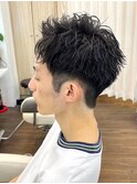 メンズパーマメンズカットセンターパートメンズマッシュウルフ