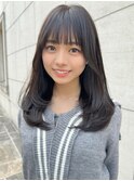 くびれレイヤー/ミディアムレイヤー 顔周りレイヤー 原宿