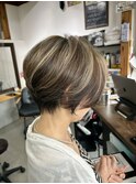 ショートボブダブルカラーインナーカラーケアブリーチ