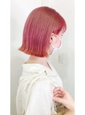 レイヤーショート×クラゲヘアー ×ピンクベージュ