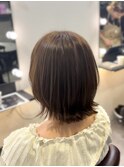 レイヤーボブ×艶ブラウン