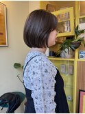 〈浅草 半個室〉丸みボブ×アッシュグレー