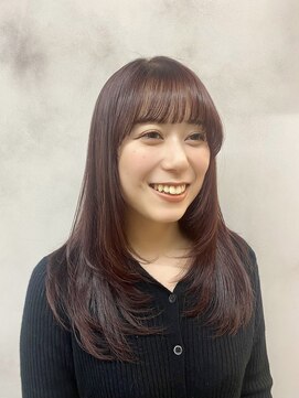 レイヤーカット/ボルドーカラー/長野駅前L'FLAME