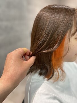 シーク センター南店(seek) 夏に向けて☆オレンジベージュ×イアリングカラー(オレンジ)