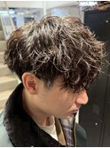 メンズパーマ/波巻きパーマ/メンズカット/ブリーチなし