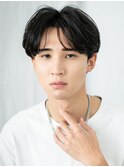 かき上げ黒髪フェザーマッシュ韓国ヘアB越谷