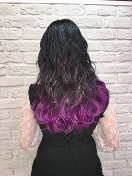 アンククロス 表参道(ANKH CROSS) ANKHCROSS表参道店　ブラック×毛先パープル