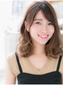 ★外国人風ピンクベージュ★ゆるふわミディアム20代30代40代★6