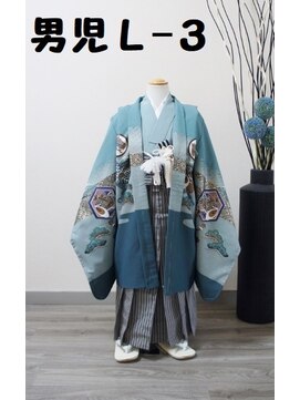 きものサロン すずめ屋 レンタル番号　男児L-3(水色鷹)七五三レンタルネット予約対象外