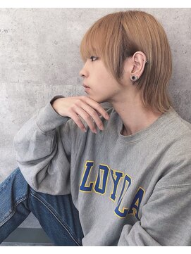 シン(syn) ハイトーン マッシュウルフ ミルクティー