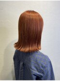 赤っぽいオレンジっぽい　ロブヘア