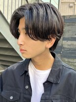 センターパート韓国ヘアニュアンスパーマトランクスヘア