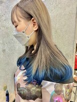 アジールヘア 赤羽駅南口店(agir hair) 裾カラーロイヤルブルーイルミナカラーケアブリーチ20代30代赤羽