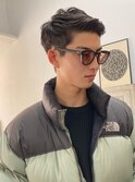 アップバングショート/アッシュブラック@30代40代50代