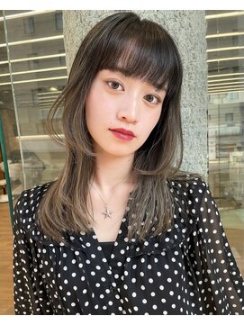 トゥーリ 薬院店(tuuli) tuuli miyu姫カットミディアム/オリーブブラウン/ハイライトヘア