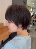 大人ラフウェーブ20代30代40代ボブブラウンスウィングショート