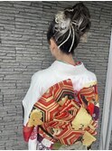お呼ばれヘアセットタイトアレンジポニテアレンジ岡山南中央町