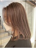 白髪ぼかしハイライト ナチュラルベージュ