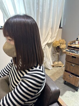 ワ ヘアー(wa-hair) 大人可愛い ミディアムボブ タッセルボブ髪質改善 韓国風ボブ