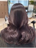 艶感　韓国ヘア　アッシュピンクカラー　透明感カラー　艶カラー