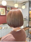 #ハッシュカット#フルバング#似合わせカット#レッドブラウン