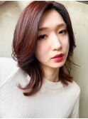 顔周りローライト☆大人のナチュラルピンクカラー☆