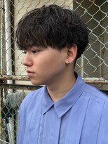 エルマーク 京都河原町(L-MARK)&nbsp;スパイラルパーマツイストパーマアップバング短髪メッシュ