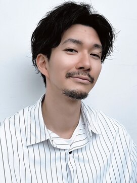 ロンドオム 池袋(Lond Homme) men's/メンズ/フェザーパーマ/黒染め/韓国/ブルーブラック/池袋