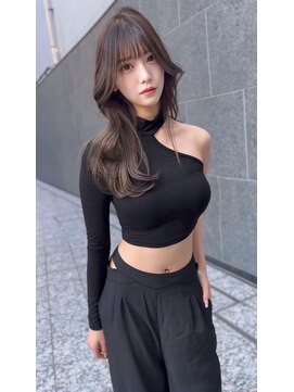 アンジェリカラボ 梅田店(ANGELICA LABO) 韓国風くびれレイヤーカット×グレージュ×透明感ブラウン川又