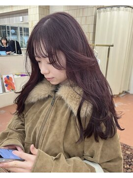 パークレーン アイス イヴェン(park lane ICI yeven) ブリーチなしダブルカラーロングレイヤーボルドーチェリーレッド