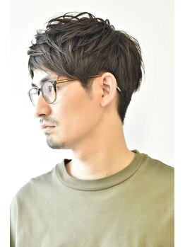 ステップ(STEP)の写真/《メンズ専門YOSHI》お悩みから→ご提案するカット＋ナチュラルパーマが大人男性に人気◎【21時迄営業◎】
