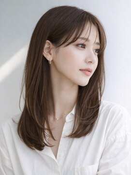 リリアーナ(LILIANA) 池袋 大人セミディ シースルーバング アッシュブラウン 髪質改善